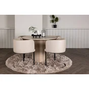 Venture Design Jedilna miza in stol komplet Olivia jedilna miza in stoli Simrishamn miza 110x75 cm beljena in bež