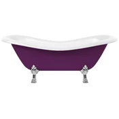 Casa Padrino Art Nouveau bathtub purple/white/silver 188 cm - Freestanding retro style bathtub