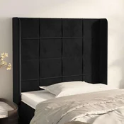 vidaXL Vzglavje z ušesi črno 83x16x118/128 cm žamet
