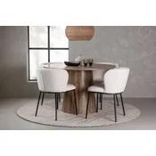Venture Design Jedilna miza in stol Lanzo ter miza Edina 120x75 cm črno-bela