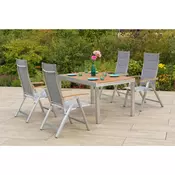 Gardenson VRTNA GARNITURA SAN REMO aluminij siva, naravne barve, srebrne barve