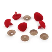 Žametni smrček s ključavnico 20x25 mm - rdeč (5 kompletov)