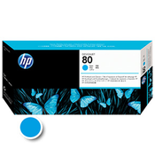 HP No 80 Cyan Printhead, WW Long life, smart printhead for use in  DesignJet 1050C or 1055CM printer.  Contains a printhead and a printhead cleaner (C4821A)