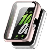 GS Ovitek 2 v 1 + kaljeno steklo za Samsung Galaxy Fit 3, roza zlata