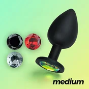 Crushious Camileo Black Medium Plug - Silicone with 4 Interchangeable Jewels EX24119