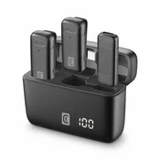CellularLine TALK PRO brezžični mikrofon, ENC tehnologija, USB-A v USB-C, črni (WLSTALKPROK)