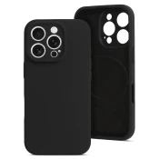 Onasi Mat Liquid silikonski ovitek z MagSafe za iPhone 16 Pro Max - črn