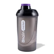 Plastični stresalnik BrainMarket, črn, 600 ml