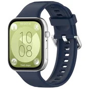 Silikonski pas Techsuit W061 za Huawei Watch Fit 3/Fit 4/Fit 4 Pro/Fit 5/Fit 5 Pro - mornarsko moder