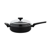 NOIS Tradicionalna ponev s pokrovom Salto Silver 28 cm z nelepljivo prevleko NOIS