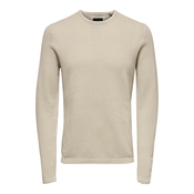 Only & Sons   Puloveri ONSPANTER LIFE 12 STRUC CREW KNIT  Bež