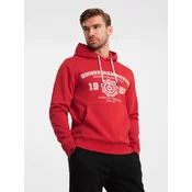 OMBRE Moška majica s kenguru potiskom rdeča MDN126984 XXL