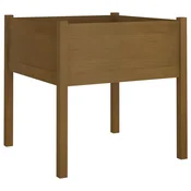 Vidaxl Vrtno cvetlično korito medeno rjavo 70x70x70 cm trdna borovina