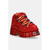 New Rock čevlji ženski nubuk NOBUCK ROJO + IMPERFECT TOWER ROJO TORNILLOS