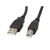 slomart USB 2.0 kabel AM-BM, 5m, črn, s feritno zanko
