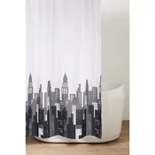 Tuš zavesa 180x200cm, poliester, zeleni listi - Bela z vzorcem - 180x200 cm - Aqualine - 24 - Tkanina - 2000 - Tuš zavesa - 1800 - 14