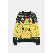 DIFUZED POKEMON - PIKACHU MOŠKI BOŽIČNI PULOVER - XS VELIKOST