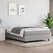 shumee vidaXL Posteljni okvir brez vzmetnice svetlo siv 140x190 cm oblazinjen s blagom