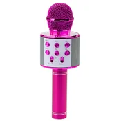 Brezžični karaoke mikrofon z Bluetooth zvočnikom roza