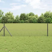 vidaXL vidaXL varjena mrežasta ograja z 13 stebrički Siva 0.6x100 m Jeklo, (22085484)