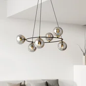 EMIBIG LIGHTING Visoka svetilka Glassy, steklo v grafitni barvi, 75 cm, 6-žarilna - Dnevna soba/jedilnica - Sodobni - črna, grafitna