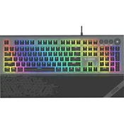iBOX Tipkovnica iBox Aurora K-5 USB QWERTY srebrna, z nastavljivo osvetlitvijo, 108 tipkami, primerna za domačo uporabo