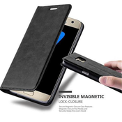 Cadorabo Cadorabo Ohišje, združljivo z Samsung Galaxy S7 v nočna črna - Zaščitni ovitek z magnetnim zapiranjem, stoječo funkcijo in režo za kartice, (20549245)
