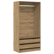 Vidaxl Garderobna omara artisan hrast 100x50x200 cm inženirski les