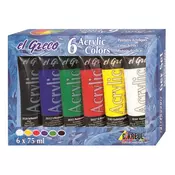 Akrilne barve El Greco - set 6 x 75 ml  (akrilne barve KREUL)