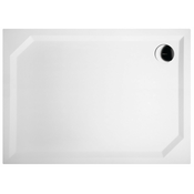 Kad za prho iz litega marmorja SARA, 110 x 80 x 4 cm - Bela - 110.00 - 36 - 2.00 - Liti marmor - Vgrajen v tla - Pravokotna - 90.00 - Gelco - CULTURED MARBLE - 80.00 - 110x4x80 cm
