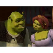 shumee Slikanje po številkah z okvirjem Slike za slikanje Shrek in Fiona 50x40 cm