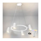 Brilagi - LED RGBW prigušiva viseci luster na sajli SELE 4xGU10/6,5W/230V bela