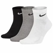 Nike Muške carape Everday Cush Ankle, SX7667-964, 3 para, Crne, sive i bele
