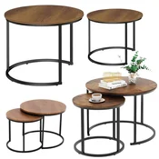 Set mizice za dnevno sobo 2v1 Naravno les - 70x50cm & 45x44cm