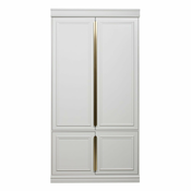 Svetlo siva garderobna omara iz masivnega bora s krilnimi vrati 110x215 cm Organize – BePureHome