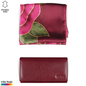 Princ Leather Ženski poklon set ešarpa i novcanik, Bordo