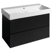 FILENA Vanity Unit 82x51,5x43cm, black matt strip - Črna - 82x51,5x43 cm - Sapho - FILENA - 24 - MDF/vener - 820 - 515 - 430 - 14