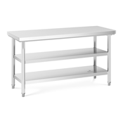 Delovna miza iz nerjavečega jekla - 150 x 60 cm - 600 kg - 3 ravni