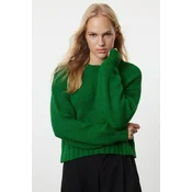 Trendyol Khaki Wide Pattern Basic Boat Neck Knitwear Sweater