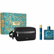 Versace Eros Set toaletna voda 100 ml + toaletna voda 10 ml + kozmetična torbica za moške