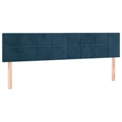 Vidaxl Posteljno vzglavje temno modra 180x5x78/88 cm žametna