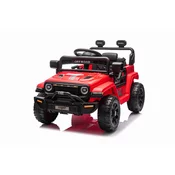 Beneo Električni avtomobilček OFFROAD NEW s pogonom na zadnja kolesa, rdeč, Litijeva baterija, Visoka šasija, širok sedež, Vzmetene osi, 2,4 GHz Daljinski upravljalnik, LED luči