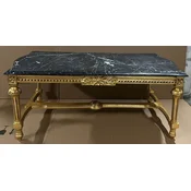 Casa Padrino baroque coffee table gold/black - Rectangular solid wood living room table with marble top - Baroque style living room furniture - Baroque furniture - Antique style furniture