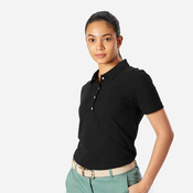 Polo majica kratkih rukava za golf WW500 ženska crna