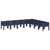 Vidaxl Cvetlično korito z nogami modro sivo 200x160x42 cm PP