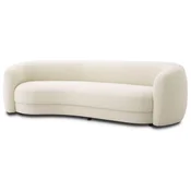 Casa Padrino luxury sofa ivory/black 232 x 95 x H. 70 cm - Curved living room sofa - Living room furniture - Luxury furniture - Living room furnishings - Luxury furnishings - Luxury quality