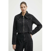 Traper jakna adidas Originals za žene, boja: crna, za prijelazno razdoblje, IT7263