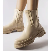 Gemre Beige boots with a chunky sole Torina