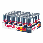 RedBull Zero energijska pijača s tavrinom in kofeinom, brez sladil, karton, 24x250 ml