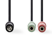 Adapter 3,5 mm TRRS (m) na 3,5 mm TRS (ž) za slušalice + 3,5 mm TRS (ž) za mikrofon NEDIS 0,20 cm polybag